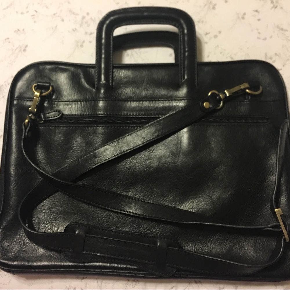 Classy Black Leather Cristina Rui Laptop Case Soft